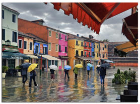 Wet Day on Burano, Italy