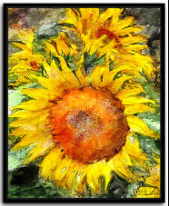 Painted Sunflowers - textued layers